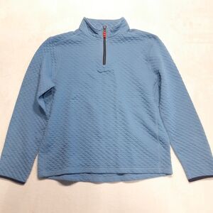 J.Crew Mens Quilted Half Zip Authentic Fleece Blue Large